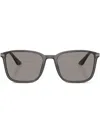 Giorgio Armani Logo-print Square-frame Sunglasses In Grey