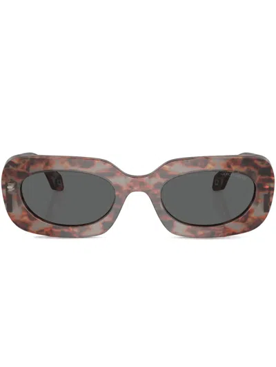 Giorgio Armani Logo-print Sunglasses In Grey
