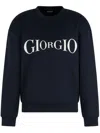 Giorgio Armani Micromodal Jersey Crew-neck Sweatshirt In Black