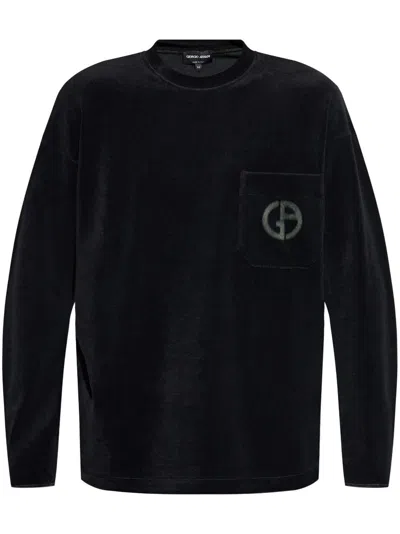 Giorgio Armani Logo-print Sweatshirt In Black