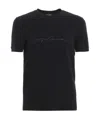 Giorgio Armani Asv Stretch-viscose T-shirt With Signature Logo In Blue