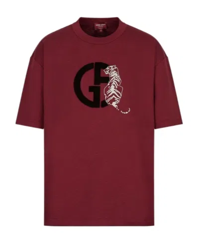 Giorgio Armani Logo-print T-shirt In Red