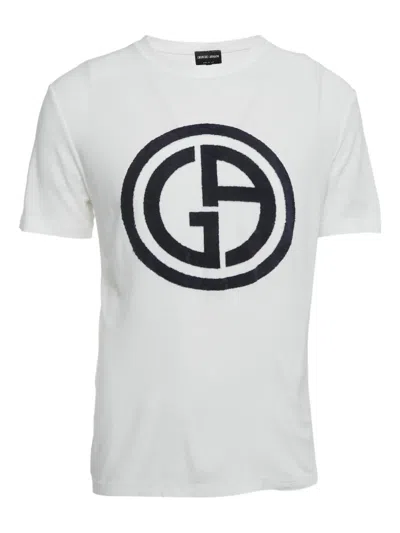 Pre-owned Giorgio Armani Logo-print T-shirt In White