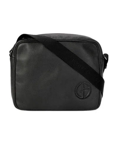 Giorgio Armani Logo Shoulder Bag In Black