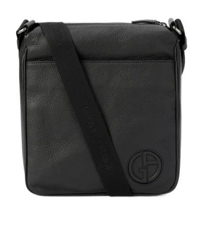 Giorgio Armani Logo Shoulder Bag In Black