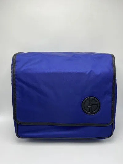 Giorgio Armani Logo Shoulder Bag In Blue