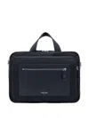 Giorgio Armani Asv Pebbled-leather And Nylon Briefcase In Blue