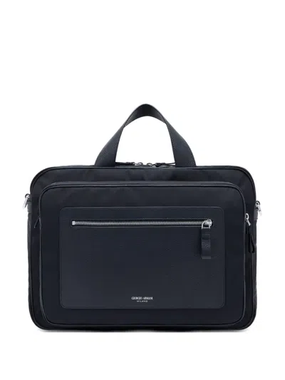 GIORGIO ARMANI LOGO-STAMP PANELLED BRIEFCASE