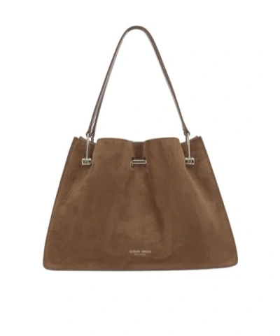 GIORGIO ARMANI GIORGIO ARMANI LOGO STAMP TOTE BAG