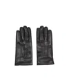 Giorgio Armani Logo-stamped Leather Gloves In Black