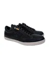 Giorgio Armani Logo Strapped Casual Sneakers In Black