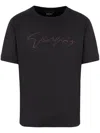 Giorgio Armani Logo-studded Cotton T-shirt In Black