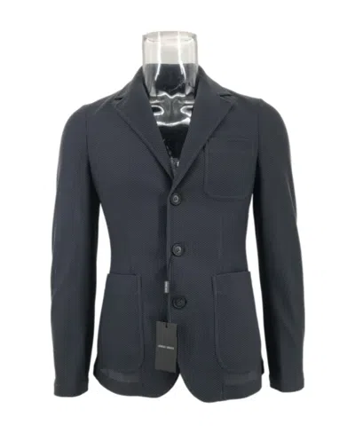 Giorgio Armani Logo Suit Jacket In Black