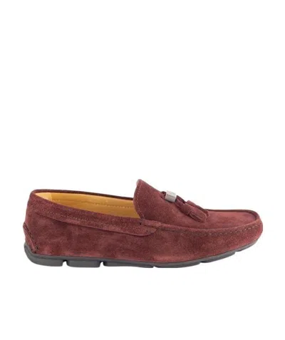 Giorgio Armani Logo Tassel Business Casual Shoes In Red