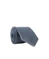 Giorgio Armani Rolled Silk Tie Smooth Texture In Blue