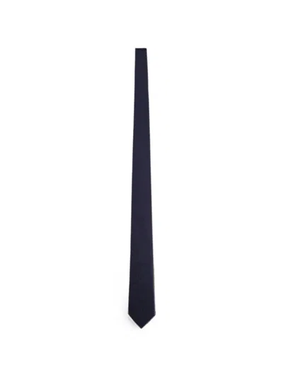 Giorgio Armani Logo-jacquard Silk Tie In Blue