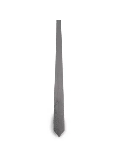 Giorgio Armani Slim Silk Tie Refined Business Style In Gray