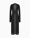 Giorgio Armani Long Cardigan In A Metallic Viscose Blend