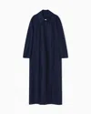 Giorgio Armani Long Coat In Two-tone Virgin Wool In Blue