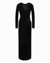 Giorgio Armani Official Store Long Dress In Pleated Jersey In Black