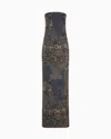 Giorgio Armani Strapless Tile-print Silk Gown In Multi