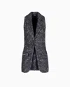 Giorgio Armani Long Jersey Waistcoat With A Flocked Print And Sequins In Multi