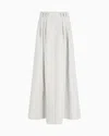 Giorgio Armani Long Linen Skirt With Pleats In White