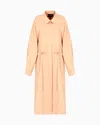 Giorgio Armani Long Overcoat In Washed Technical Silk