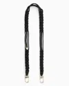 Giorgio Armani Official Store Long Rhinestone Strap With A Woven Motif In Black