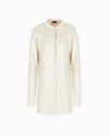 Giorgio Armani Long Shirt In Laminated Linen And Viscose