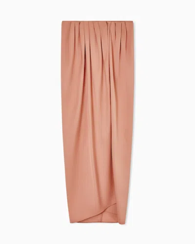 Giorgio Armani Long Silk Wrap Skirt In Pink