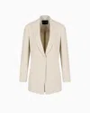 GIORGIO ARMANI LONG SINGLE-BREASTED LINEN JACKET