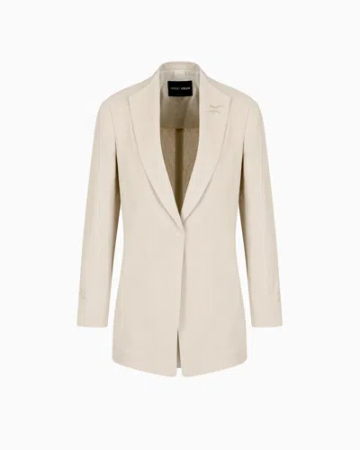 Giorgio Armani Long Single-breasted Linen Jacket