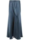 Giorgio Armani Silk Skirt With Rouches Detail In Forest