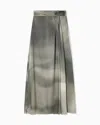 Giorgio Armani Long Skirt In Printed Silk Satin In Multi