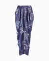 Giorgio Armani Long Skirt With Mandala Print And Embroidery In Blue