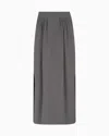 Giorgio Armani Pleated Side-slit Maxi Skirt In Multi