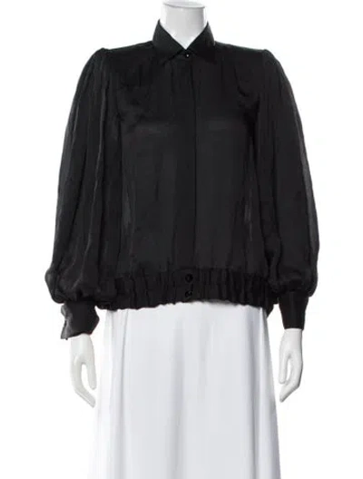 Pre-owned Giorgio Armani Long Sleeve Blouse In Blue