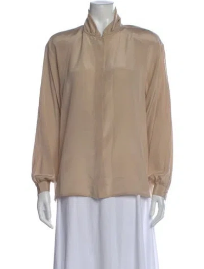 Pre-owned Giorgio Armani Long Sleeve Blouse In Neutral