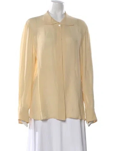 Pre-owned Giorgio Armani Long Sleeve Blouse In Neutral