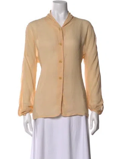 Pre-owned Giorgio Armani Long Sleeve Blouse In Neutral