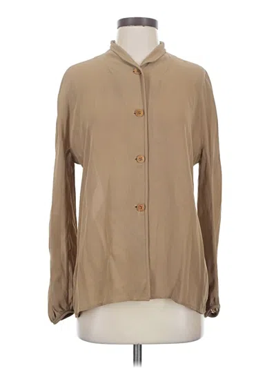 Pre-owned Giorgio Armani Long Sleeve Blouse In Tan