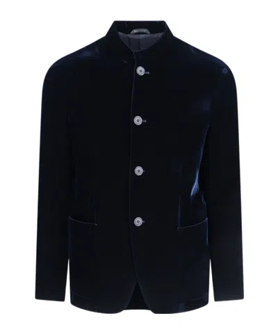 Giorgio Armani Long Sleeve Casual Jacket In Black
