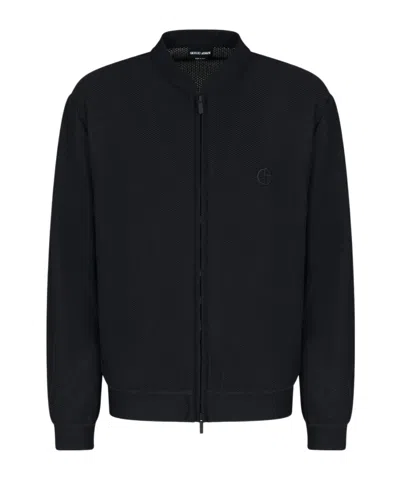 Giorgio Armani Long Sleeve Casual Jacket In Black