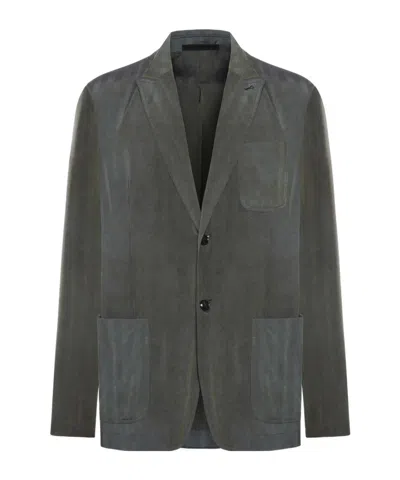 Giorgio Armani Long Sleeve Casual Jacket In Black