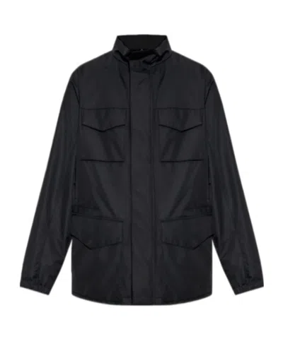 Giorgio Armani Long Sleeve Casual Jacket In Black