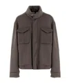 Giorgio Armani Flap-pocket Cashmere-blend Jacket In Brown