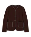 Giorgio Armani Single-breasted Jacket In Wool And Cashmere Fleece In Red