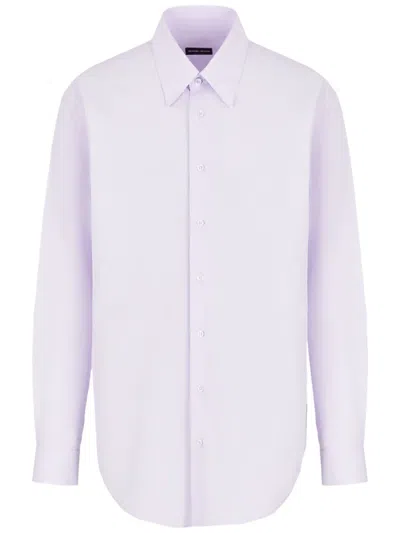 Giorgio Armani Official Store Regular-fit Cotton Shirt In Pink