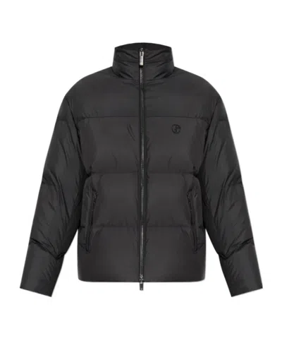 Giorgio Armani Long Sleeve Down Jacket In Black